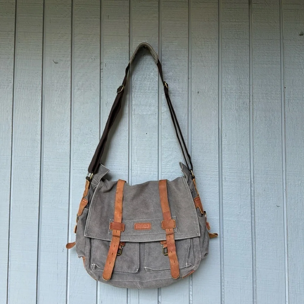 Kattee Messager Fabric Gray Bag